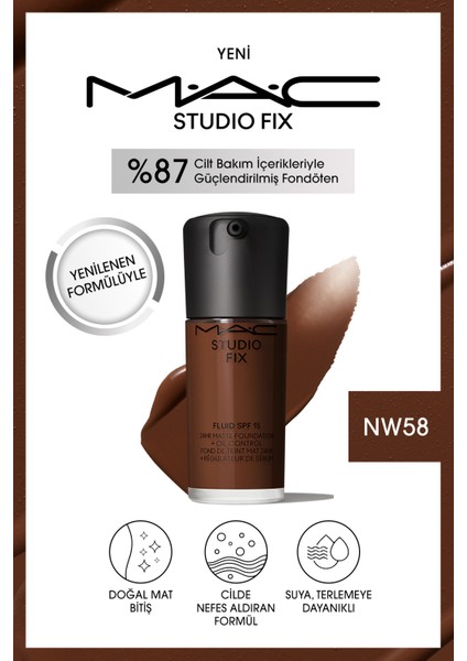STUDIO FIX FLUID SPF 15 MAT FONDÖTEN-NW58 30 ml