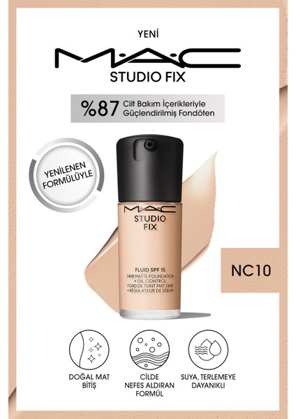STUDIO FIX FLUID SPF 15 MAT FONDÖTEN-NC10 30 ml