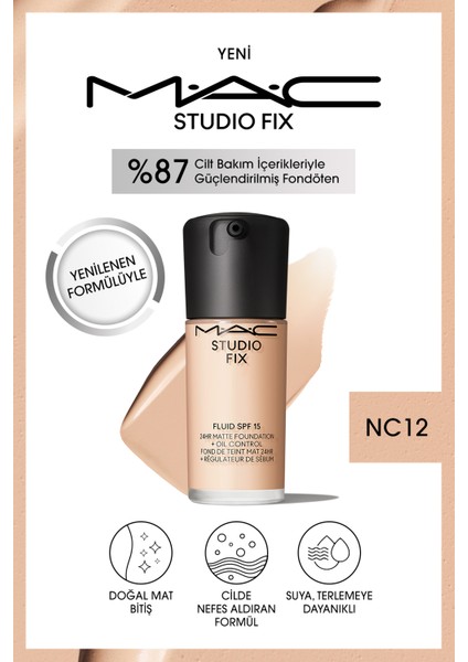 STUDIO FIX FLUID SPF 15 MAT FONDÖTEN-NC12 30 ml