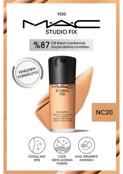 STUDIO FIX FLUID SPF 15 MAT FONDÖTEN-NC20 30 ml