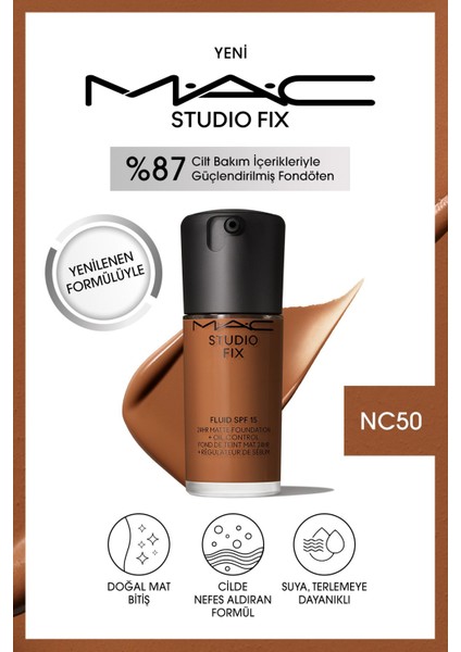 STUDIO FIX FLUID SPF 15 MAT FONDÖTEN-NC50 30 ml