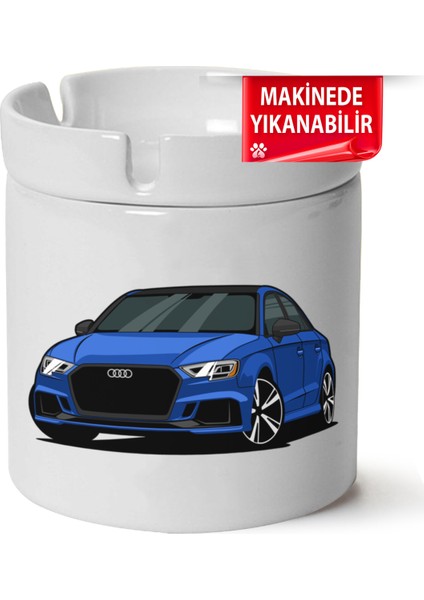 Audi A3 Mk3 Baskılı Porselen At-Söndür Küllük (Kl-Otmbl-Audi)