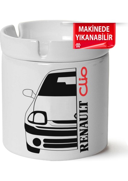 Renault Clio 1 Baskılı Porselen At-Söndür Küllük (Kl-Otmbl-Rnlt)