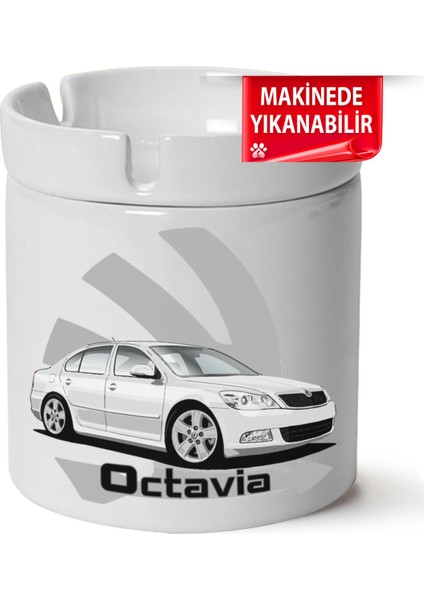 Skoda Octavia A6 Baskılı Porselen At-Söndür Küllük (Kl-Otmbl-Skd)