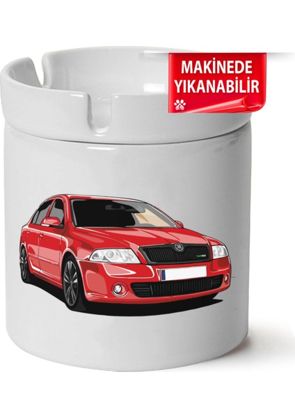 Skoda Octavia A5 Baskılı Porselen At-Söndür Küllük (Kl-Otmbl-Skd)