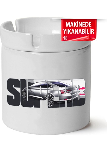 Skoda Superb B7 Baskılı Porselen At-Söndür Küllük (Kl-Otmbl-Skd)