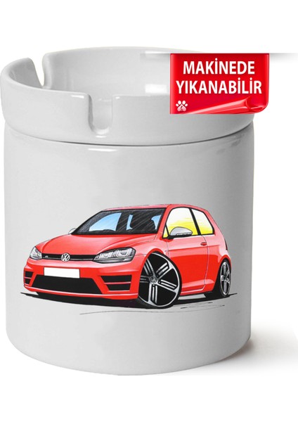 Vw Golf 7 Baskılı Porselen At-Söndür Küllük (Kl-Otmbl-Vw)