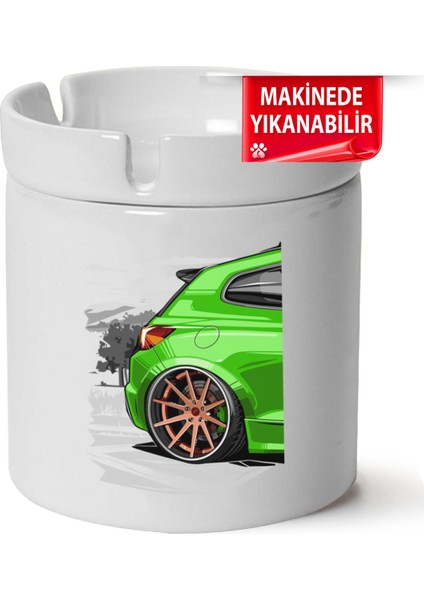 Vw Scirocco Baskılı Porselen At-Söndür Küllük (Kl-Otmbl-Vw)