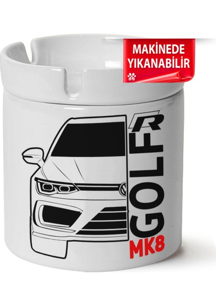 Vw Golf 8 Baskılı Porselen At-Söndür Küllük (Kl-Otmbl-Vw)