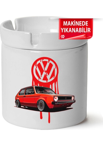 Vw Golf 1 Baskılı Porselen At-Söndür Küllük (Kl-Otmbl-Vw)