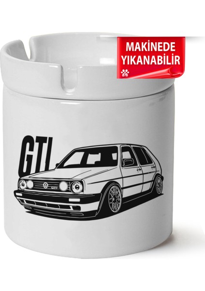 Vw Golf 2 Baskılı Porselen At-Söndür Küllük (Kl-Otmbl-Vw)