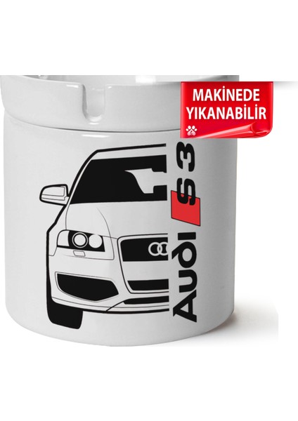 Audi A3 Mk2 Baskılı Porselen At-Söndür Küllük (Kl-Otmbl-Audi)