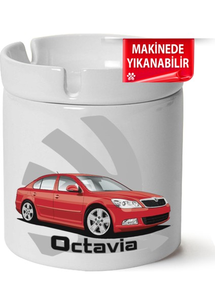 Skoda Octavia A6 Baskılı Porselen At-Söndür Küllük (Kl-Otmbl-Skd)