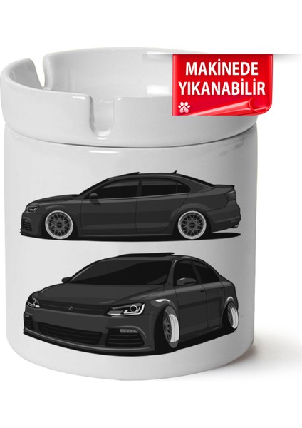 Vw Jetta Mk6 Baskılı Porselen At-Söndür Küllük (Kl-Otmbl-Vw)