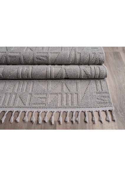 BUKLE11883 Gri Yumuşak Dokulu Halı Kilim Salon Mutfak Koridor Kesme Yolluk Dokuma Makine Halısı indirimleri