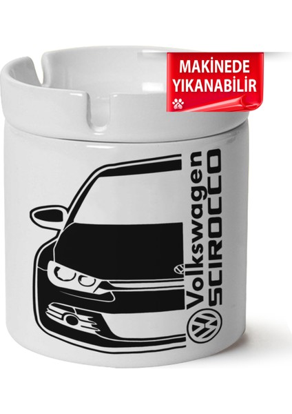 Vw Scirocco Baskılı Porselen At-Söndür Küllük (Kl-Otmbl-Vw)