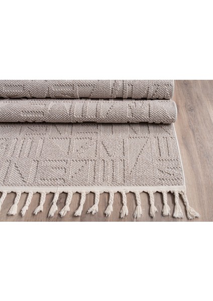 BUKLE11883 Bej Yumuşak Dokulu Halı Kilim Salon Mutfak Koridor Kesme Yolluk Dokuma Makine Halısı fırsatları