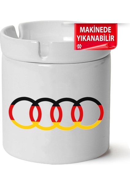 Audi Logo Baskılı Porselen At-Söndür Küllük (Kl-Otmbl-Audi)