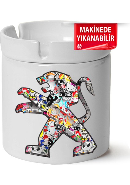 Peugeot Logobaskılı Porselen At-Söndür Küllük (Kl-Otmbl-Pgt)