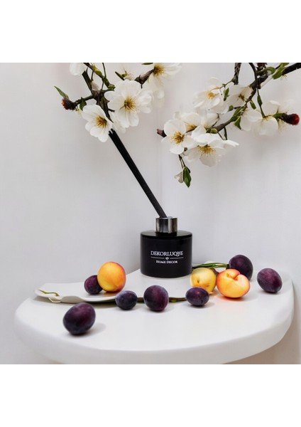 Magnolia Cherry Oda Kokusu Siyah Çubuklu Ortam Kokusu Ofis Parfüm Reed Diffuser 130 ml