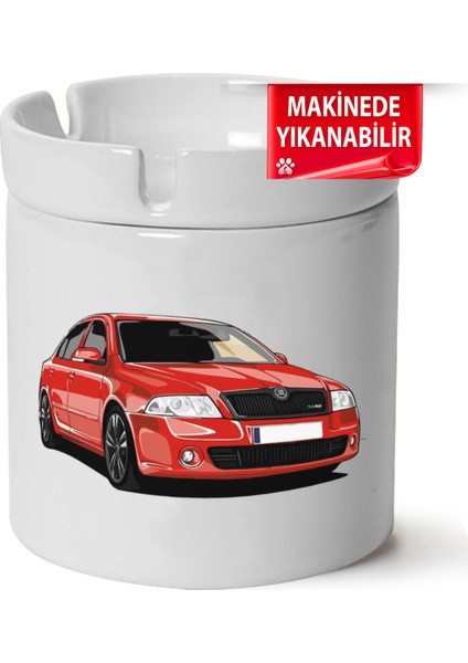 Skoda Octavia A5 Baskılı Porselen At-Söndür Küllük (Kl-Otmbl-Skd)
