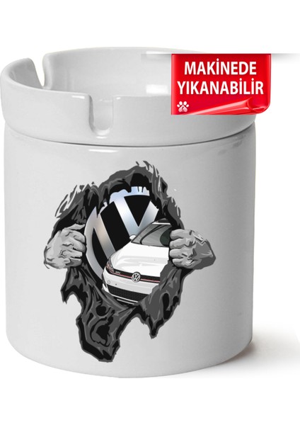 Vw Golf 7 Baskılı Porselen At-Söndür Küllük (Kl-Otmbl-Vw)