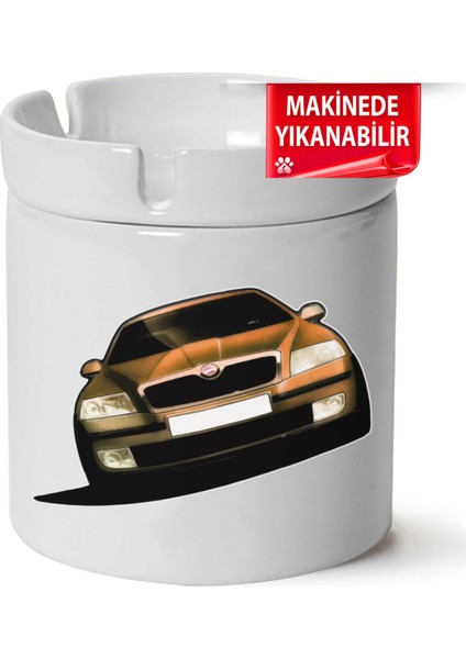Skoda Octavia A5 Baskılı Porselen At-Söndür Küllük (Kl-Otmbl-Skd)