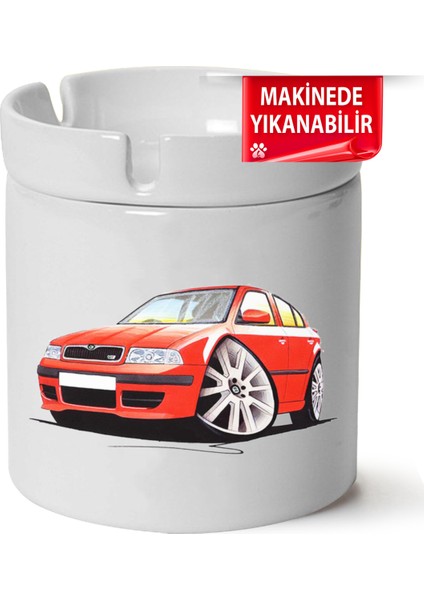 Skoda Octavia A4 Baskılı Porselen At-Söndür Küllük (Kl-Otmbl-Skd)