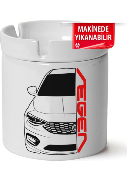 Fiat Egea Baskılı Porselen At-Söndür Küllük (Kl-Otmbl-Fiat)