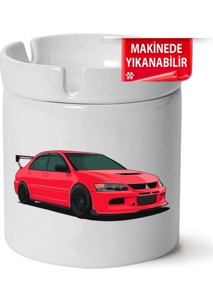 Mitsubishi EVO9BASKILI Porselen At-Söndür Küllük (Kl-Otmbl-Mtsbh)