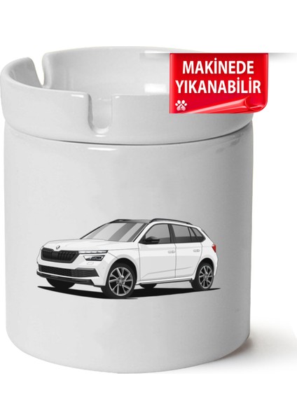 Skoda Kamiq Baskılı Porselen At-Söndür Küllük (Kl-Otmbl-Skd)