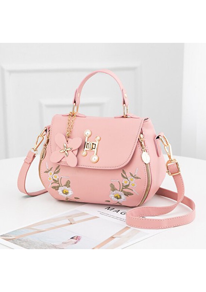 Yeni Moda Kova Çantası Kadın Işlemeli Çanta Kapağı Bir Omuz Messenger Çantası (Yurt Dışından)