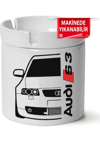 Çakılap Audi A3 Mk1 Baskılı Porselen At-Söndür Küllük (Kl-Otmbl-Audi)