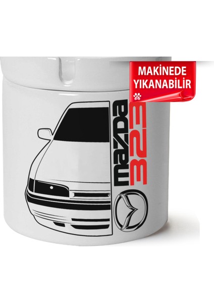 Mazda 323 Baskılı Porselen At-Söndür Küllük (Kl-Otmbl-Mzd)