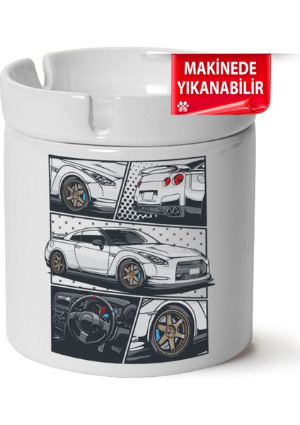 Nissan GTR35 Baskılı Porselen At-Söndür Küllük (Kl-Otmbl-Nssn)