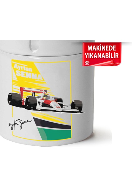Çakılap Ayrton Senna Baskılı Porselen At-Söndür Küllük (Kl-Otmbl-Mdfy)