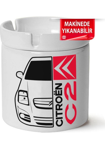 Çakılap Citroen C2 Baskılı Porselen At-Söndür Küllük (Kl-Otmbl-Ctrn)