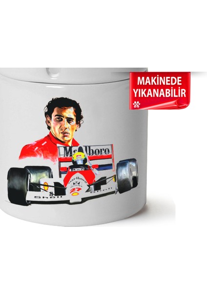 Çakılap Ayrton Senna Baskılı Porselen At-Söndür Küllük (Kl-Otmbl-Mdfy)