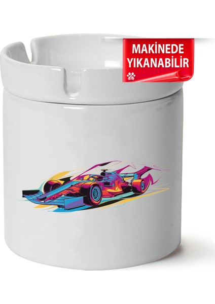 Çakılap Formula 1 Baskılı Porselen At-Söndür Küllük (Kl-Otmbl-Mdfy)