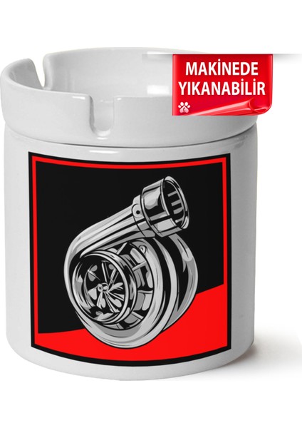 Çakılap Turbo Baskılı Porselen At-Söndür Küllük (Kl-Otmbl-Mdfy)