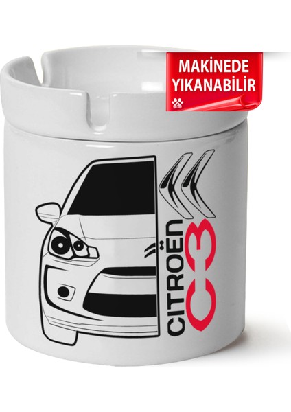 Çakılap Citroen C3 Baskılı Porselen At-Söndür Küllük (Kl-Otmbl-Ctrn)