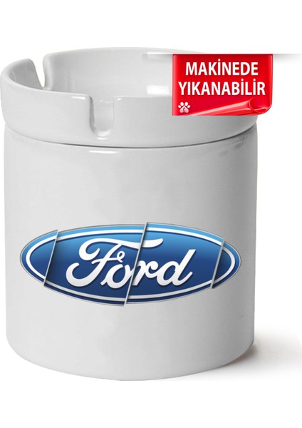 Çakılap Ford Logo Baskılı Porselen At-Söndür Küllük (Kl-Otmbl-Frd)
