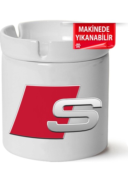 Çakılap Audi Sline Logo Baskılı Porselen At-Söndür Küllük (Kl-Otmbl-Audi)