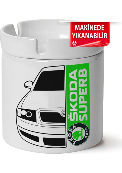 Skoda Superb B5 Baskılı Porselen At-Söndür Küllük (Kl-Otmbl-Skd)