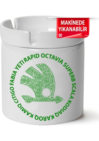 Skoda Logo Baskılı Porselen At-Söndür Küllük (Kl-Otmbl-Skd)