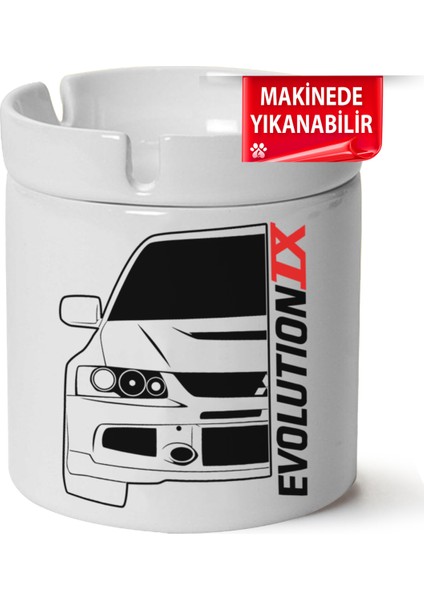 Mitsubishi EVO9BASKILI Porselen At-Söndür Küllük (Kl-Otmbl-Mtsbh)
