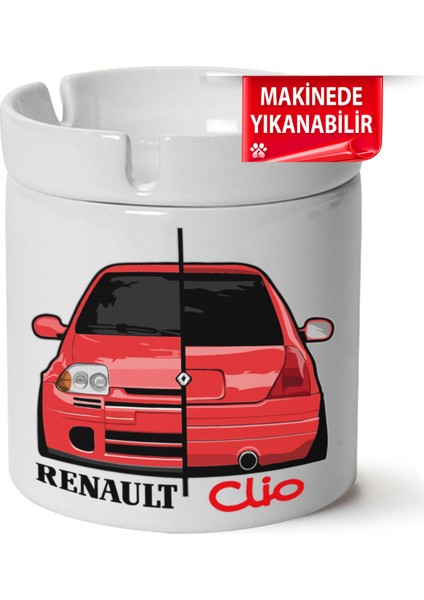 Renault Clio 1 Baskılı Porselen At-Söndür Küllük (Kl-Otmbl-Rnlt)