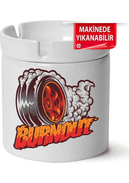 Çakılap Burnout Baskılı Porselen At-Söndür Küllük (Kl-Otmbl-Mdfy)