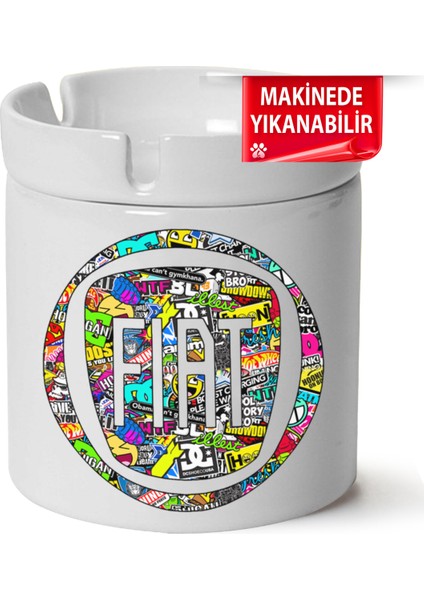 Çakılap Fiat Abart Logo Baskılı Porselen At-Söndür Küllük (Kl-Otmbl-Fiat)