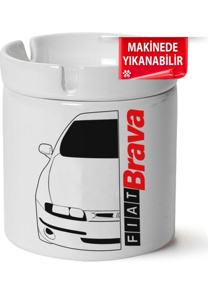 Çakılap Fiat Brava Baskılı Porselen At-Söndür Küllük (Kl-Otmbl-Fiat)